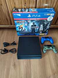 [PS4] Konsola PlayStation 4 Slim 1TB + 2 Pady, Oryginalne pudełko