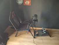 Volante thrustmaster 498 + pedais tlcm + cockpit next level racing lit