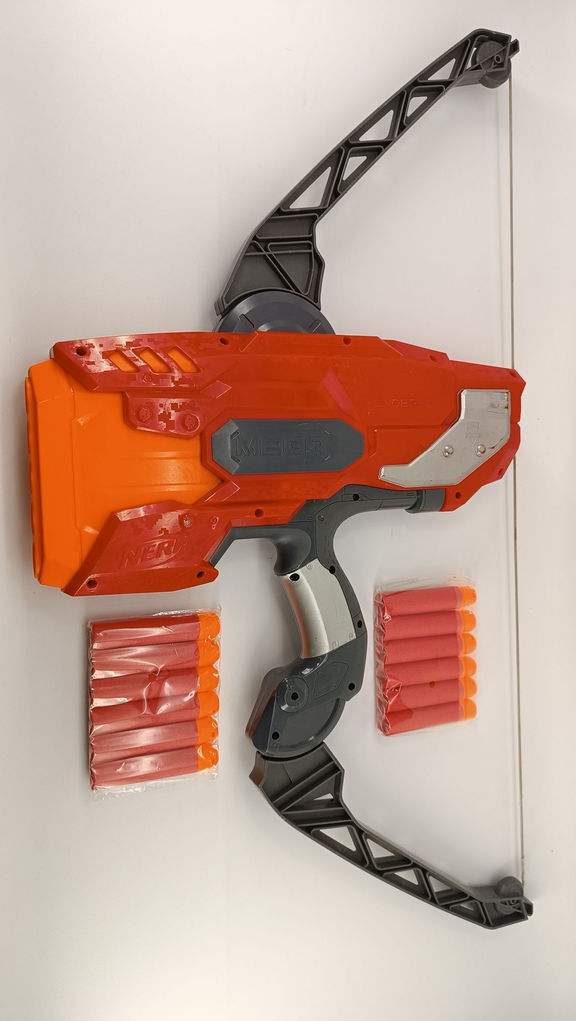Бластер б.у. Nerf Mega Thunderbow + 12 мега патронів