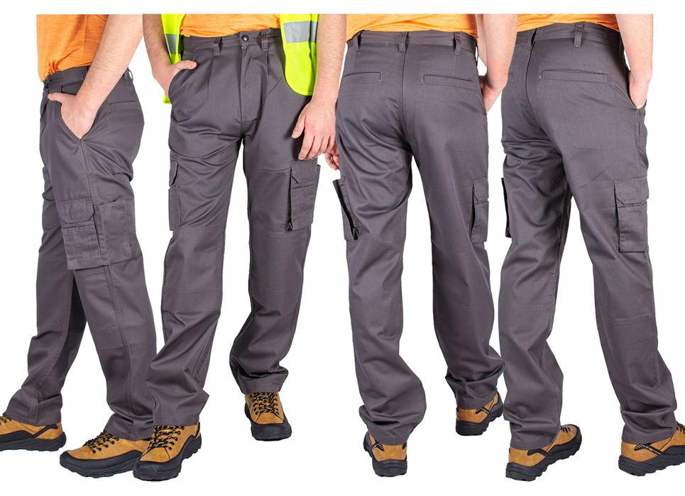 Spodnie Robocze Bhp Ochronne Z Kieszeniami W38 L30.