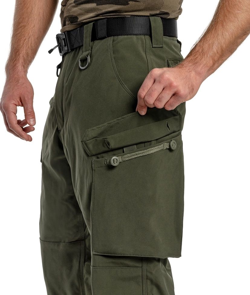 Spodnie ocieplane Mil-Tec Softshell Explorer Olive - wodoodporne r. M