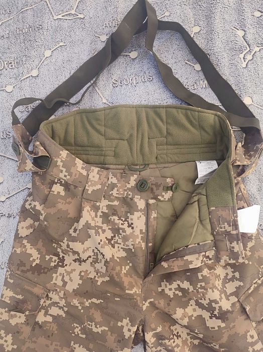 Штани зимові військові (піксель) з підтяжками