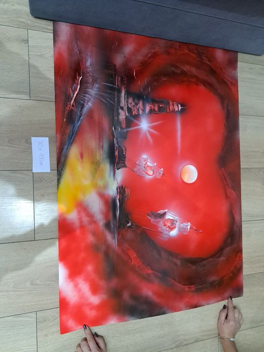 Obraz ręcznie malowany sprayem 70x100cm