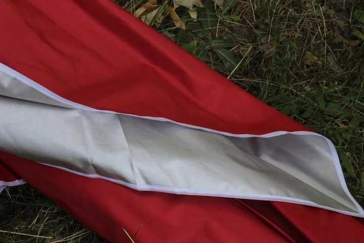 Зонт садовий торговий 2х3 метри зі срібним напиленням, червоний