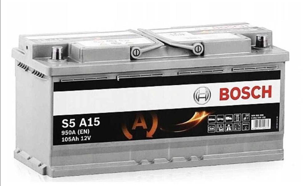 Акумулятор Bosch S5A15 AGM 105Ah EN950A геливий