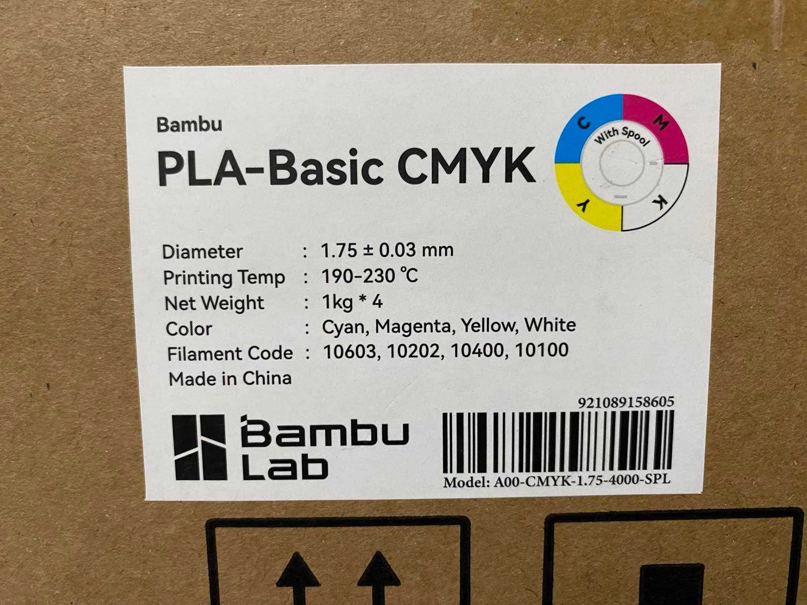 Пластик, філамент Bambu Lab PLA-BASIC CMYK 1,75мм 4кг