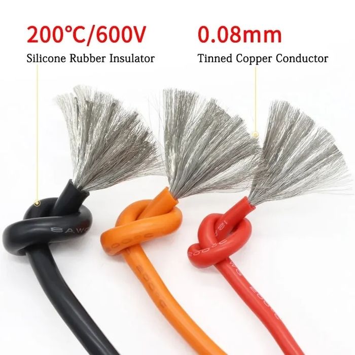 Силіконовий провід Avg 26 50 м 5 кольорів по 10м