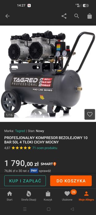 Kompresor 50l 4 tłokowy