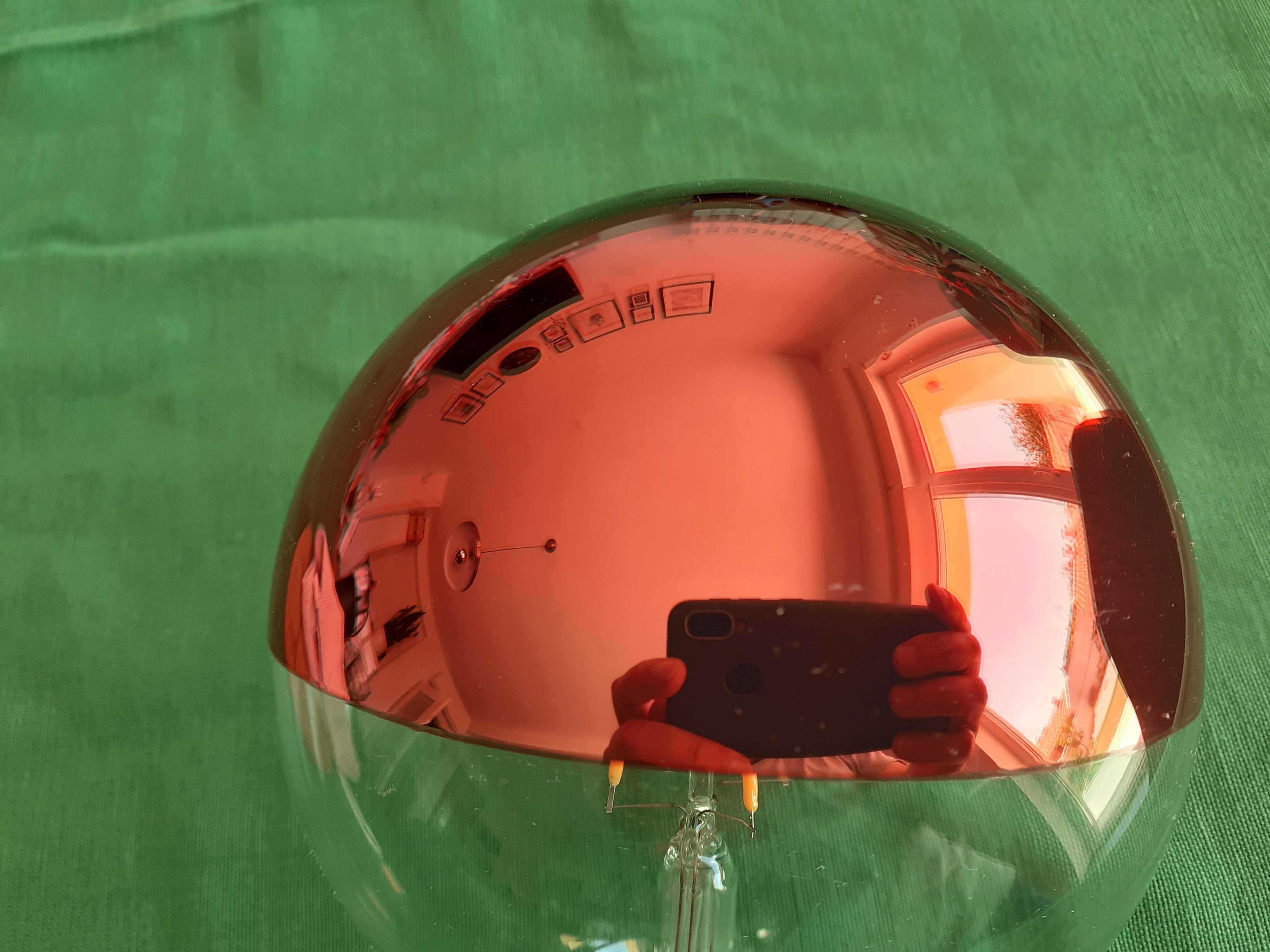 Duas Lâmpadas led globo espelhado cobre