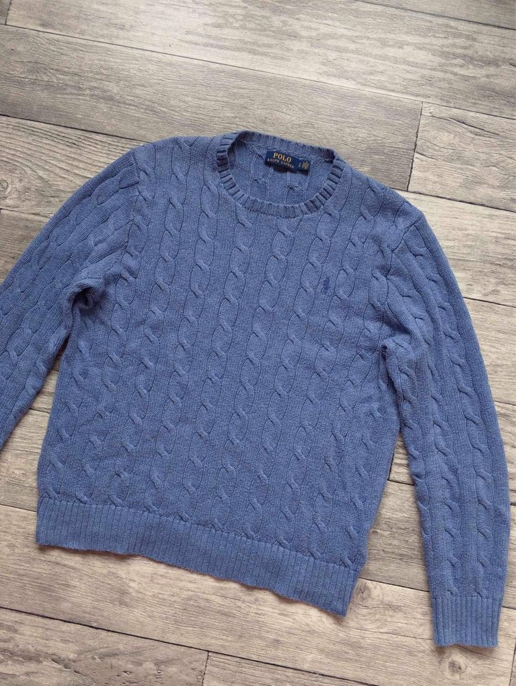 Oryginalny męski sweter warkocz Polo Ralph Lauren