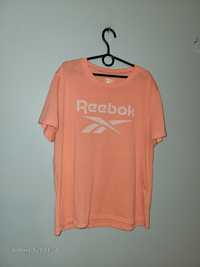 Koszulka tshirt różowa łososiowa koralowa pudrowy róż reebok sportowa