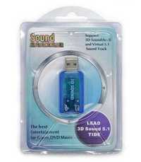 Зовнішня звукова карта USB 2.0 мікрофон, адаптер USB2Sound (3D 5.1)