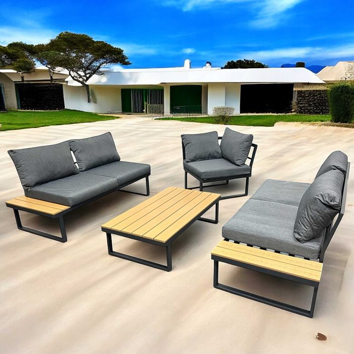 Narożnik Ogrodowy Nowoczesny Modułowy Zestaw Wypoczynkowy Tarasowy