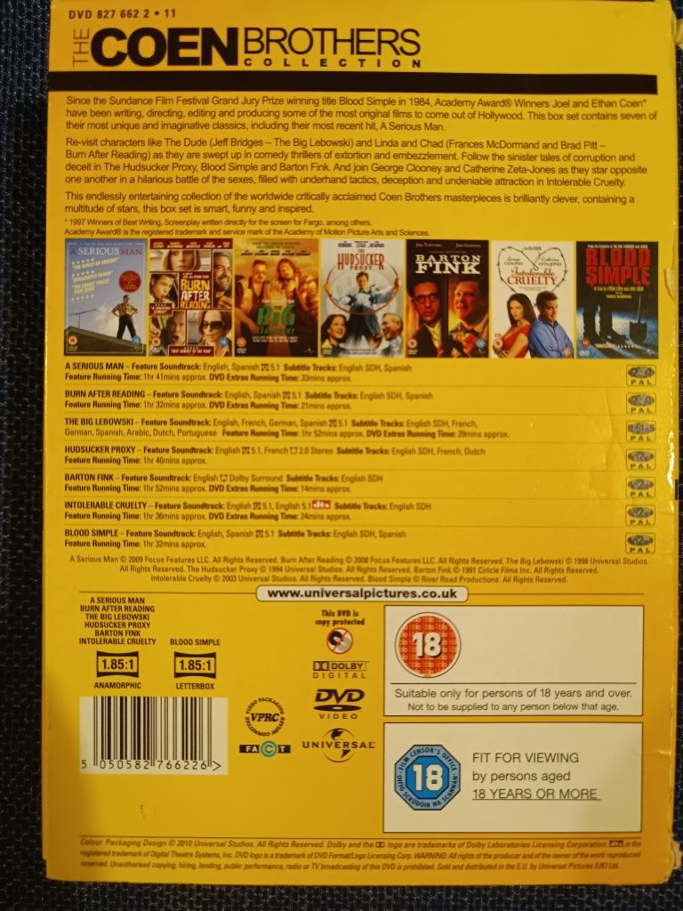 Coleção de filmes dos Irmãos Coen em DVD (portes grátis)