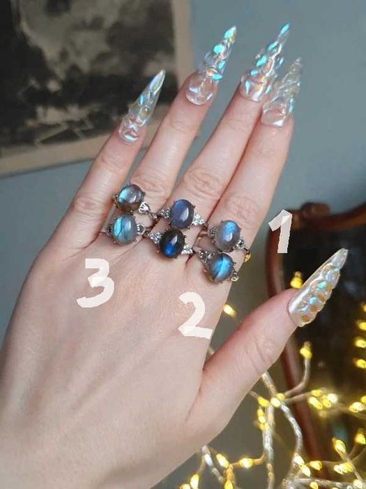 Anel de labradorite azul 14mm ou 11mm (ajustável) - ESCOLHER UM