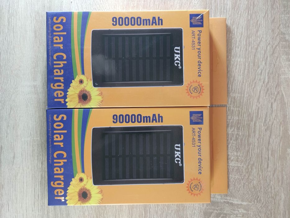 Повербанк Solar 90000 mAh с сонячною панелью та ліхтарем 4531