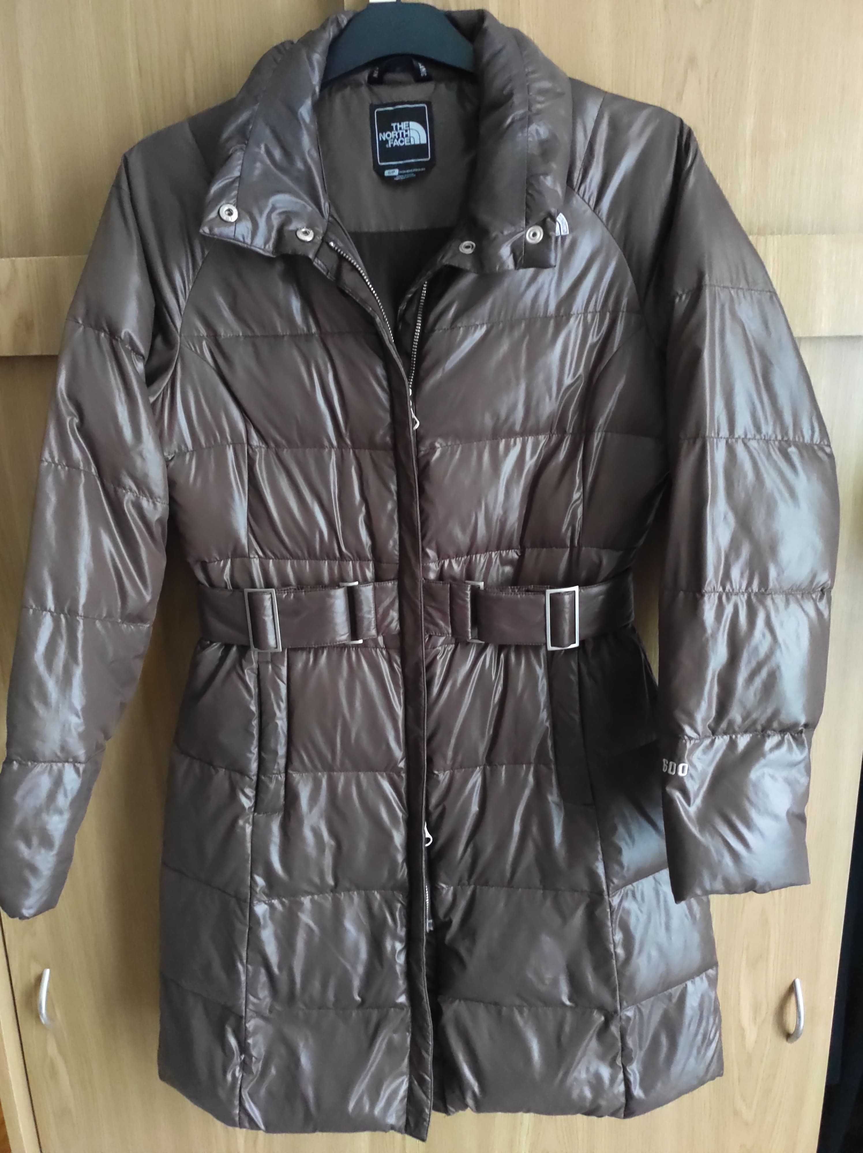 Płaszcz puchowy North Face 600 parka damska brązowa oryginalna OKAZJA