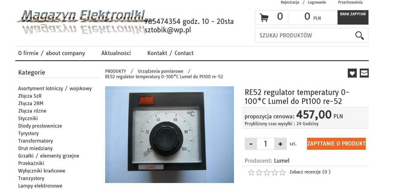 RE52 regulator temperatury 0-150*C Lumel do Pt100 re-52