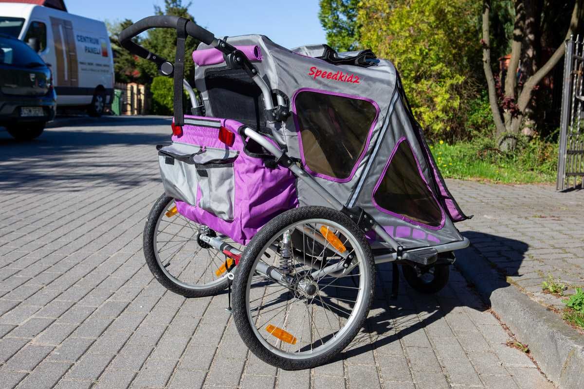 Przyczepka rowerowa Qeridoo także do biegania 2-osobowa