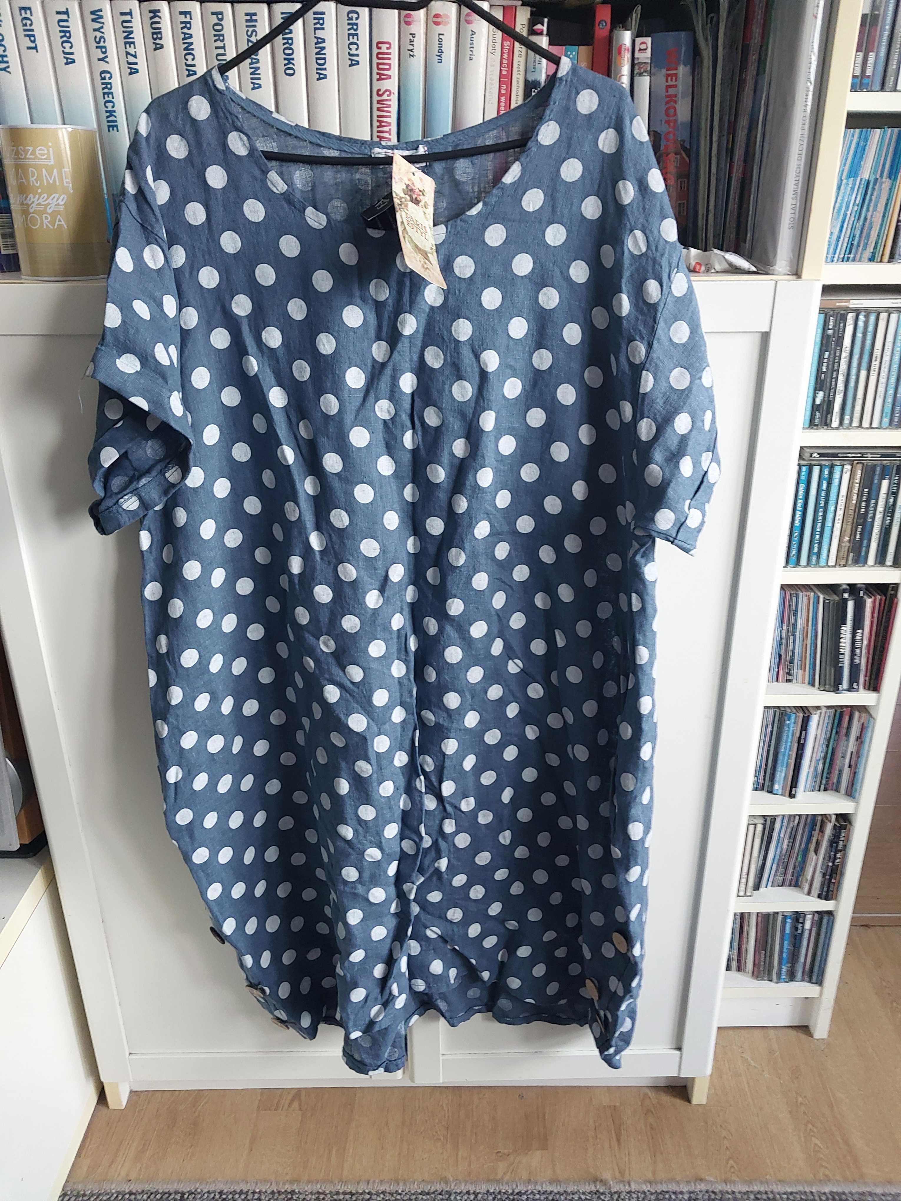 Sukienka lniana nowa oversize