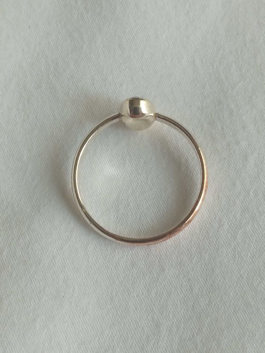 Stary pierścionek z cyrkonią ciemny czerwony r. 7,5 14,8 mm S925