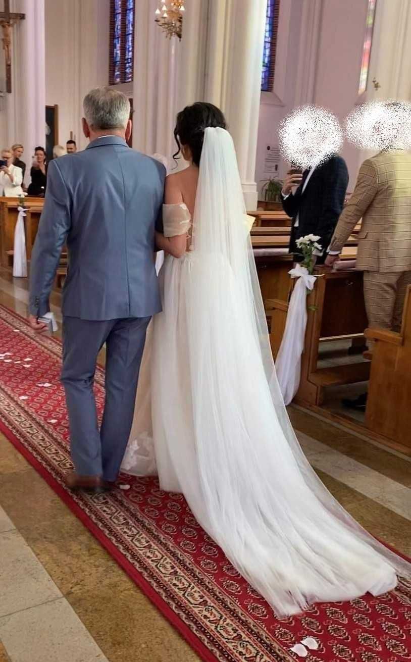 ANNA SPOSA__Przepiękna suknia ślubna 2w1_S 166 cm