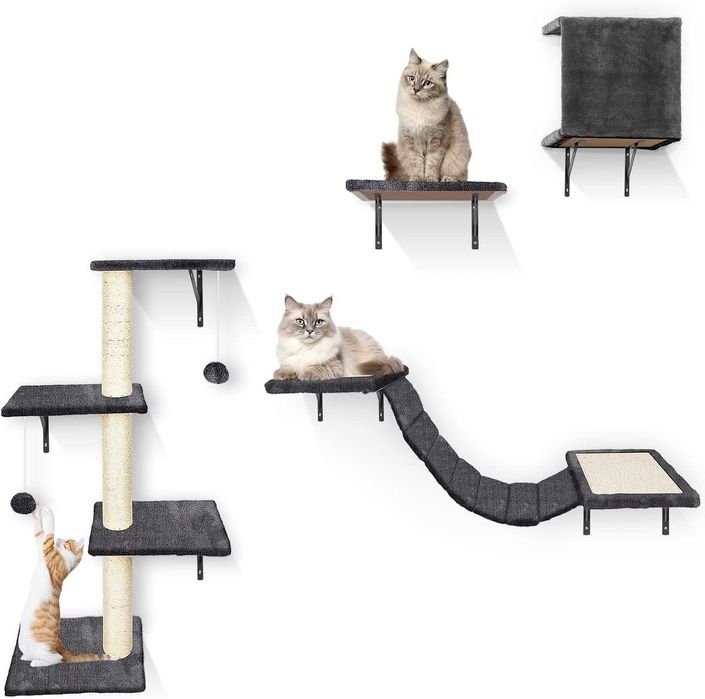 HEVOL Ściana wspinaczkowa dla kota szara