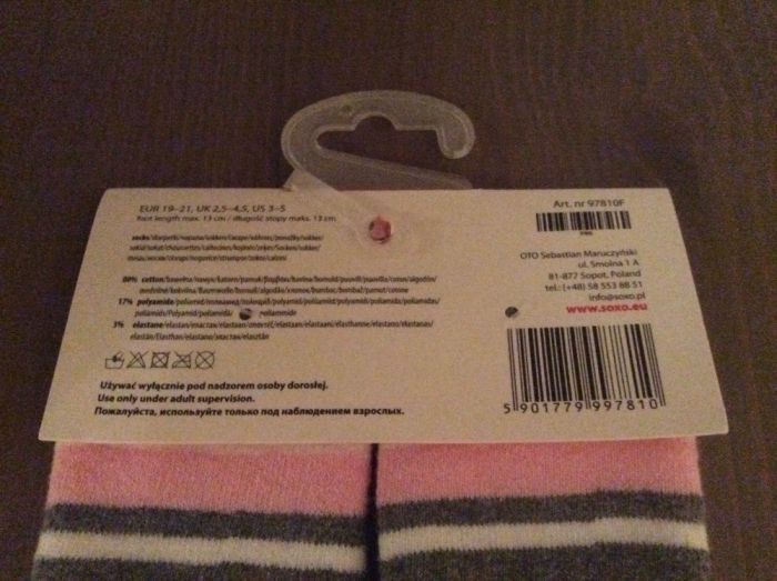 NOWE skarpety niemowlęce SOXO z grzechotką kotem, na: PREZENT