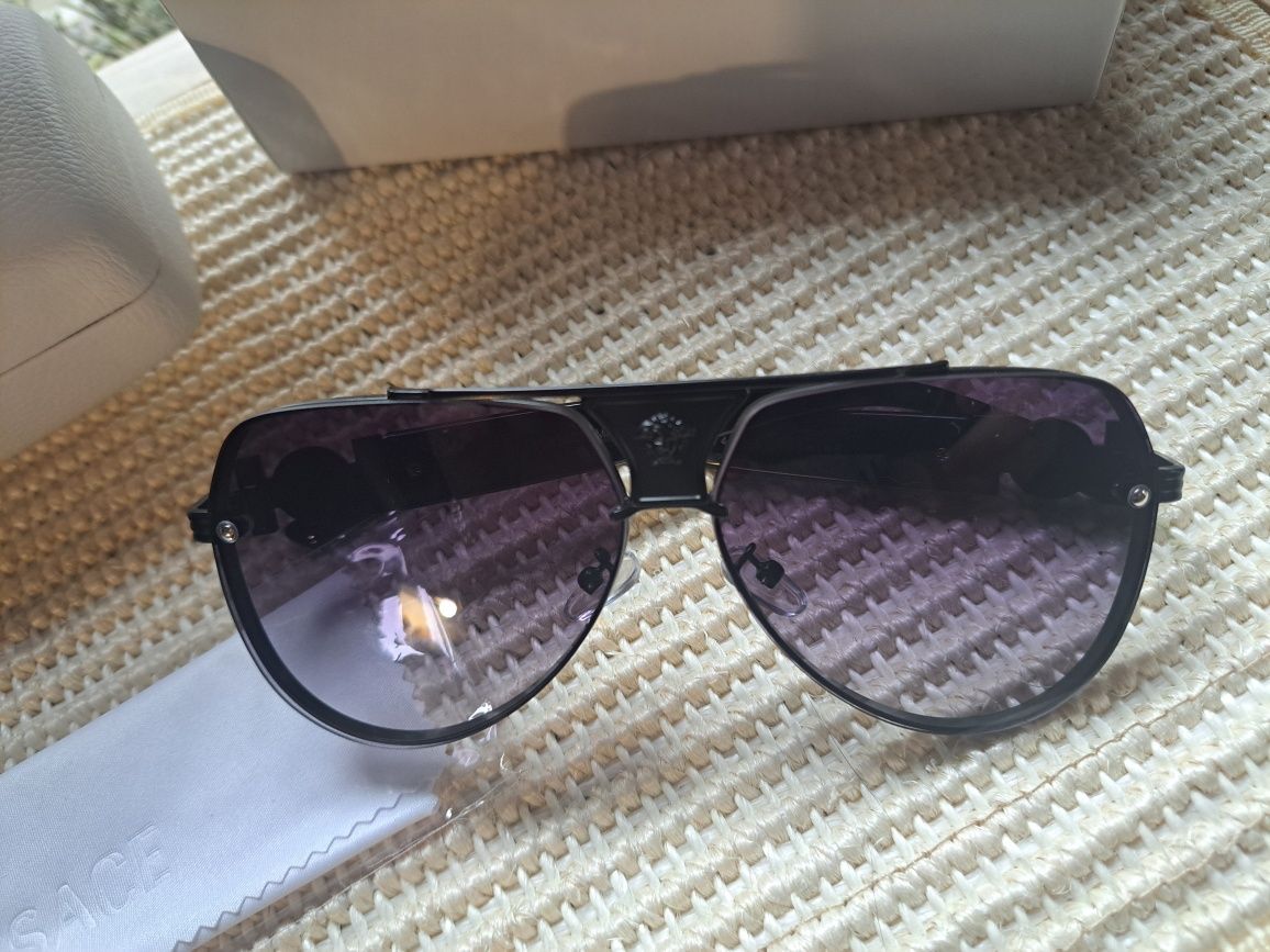 Okulary damskie fiolet Versace nowe UV polaryzacja przeciwsłoneczne