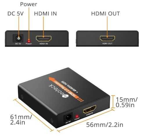 Розширювач сигналу HDMI Neoteck HDMI 2.0 Повторювач 4K до 60м