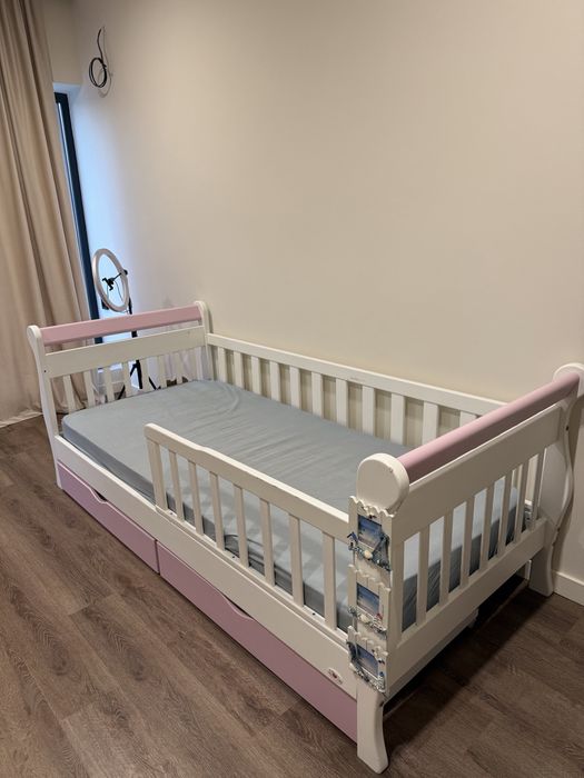 Дитяче ліжко з матрацом для дівчинки 200 на 100см