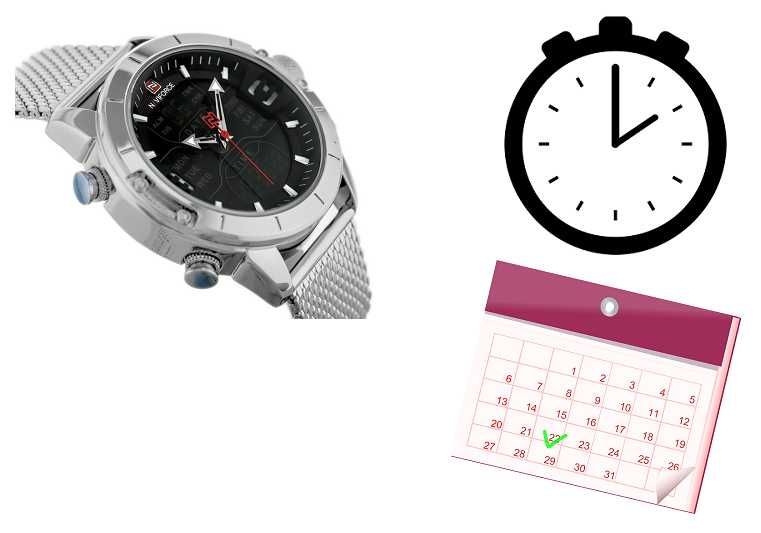 Męski Zegarek Naviforce elegancki na bransolecie dużo funkcji