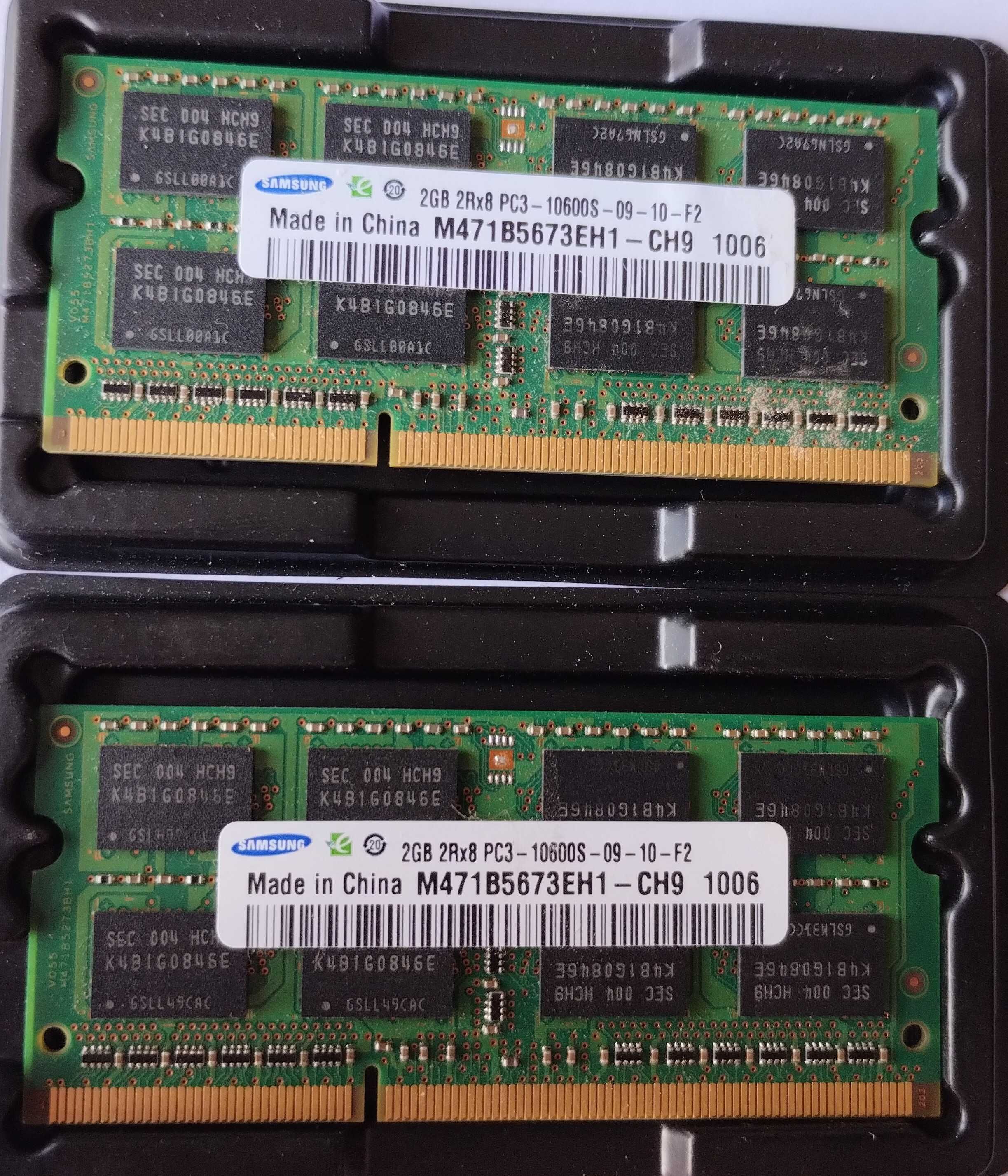 Модуль пам'яті SODIMM Samsung 2GB 2Rx8 PC3-10600S DDR3 1333Mhz-2 шт