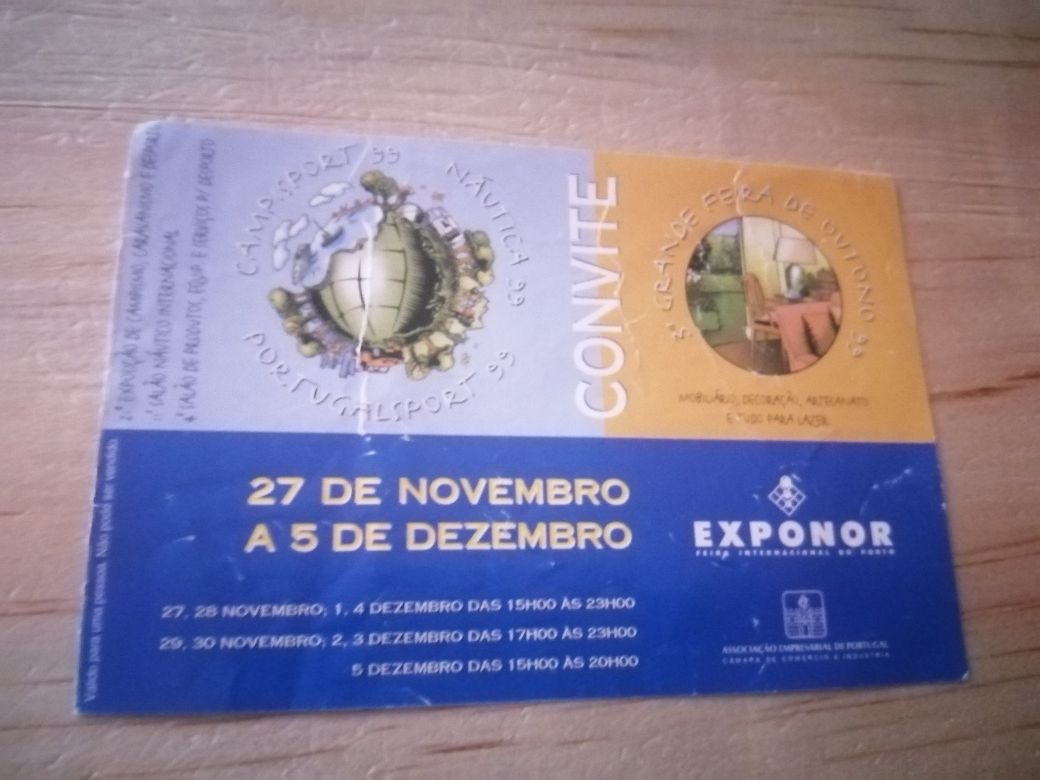 Bilhete da Exponor de 1999
