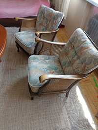 Fotele chippendale z plecionką