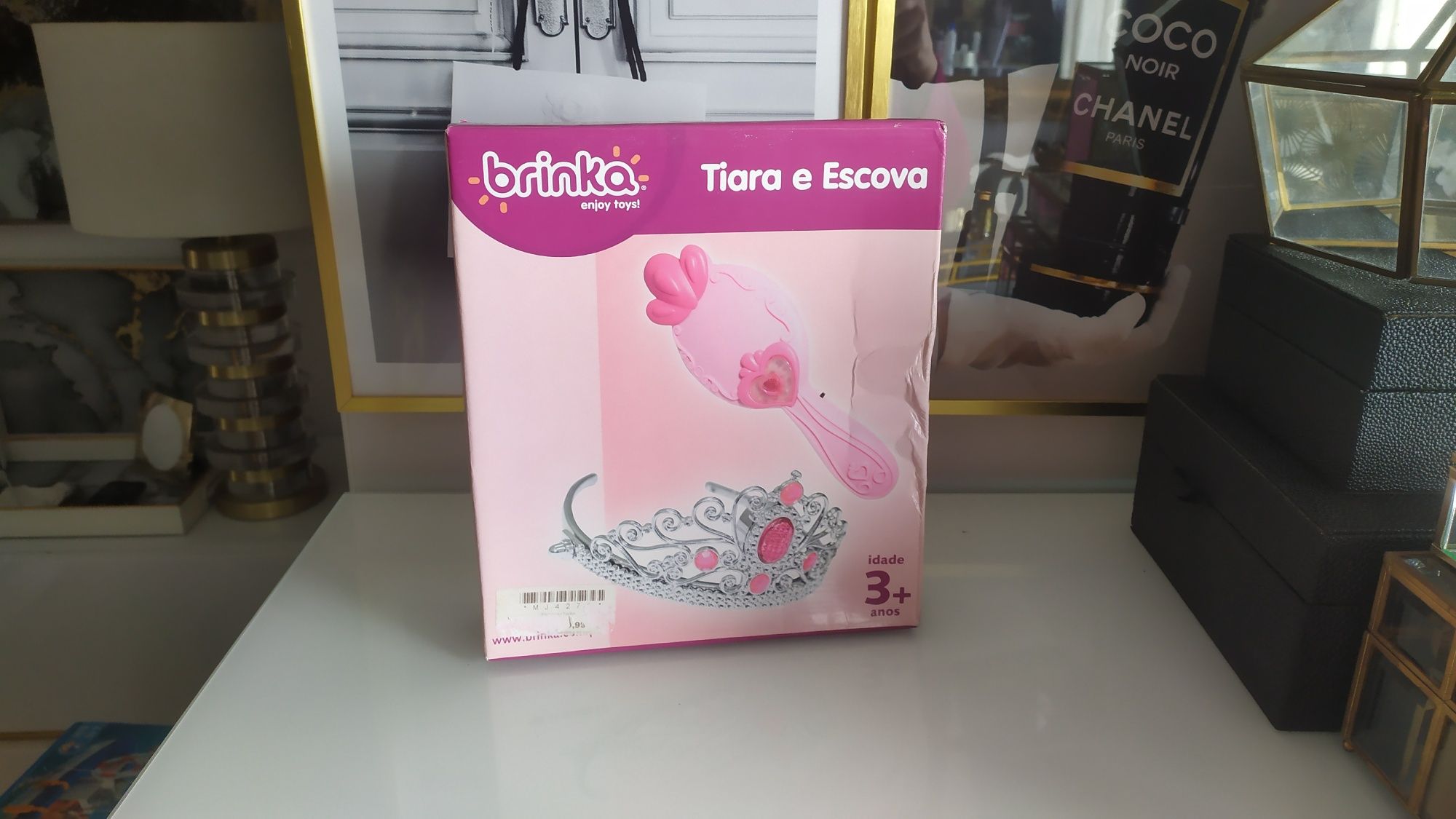 Conjunto novo tiara e escova com luz e som