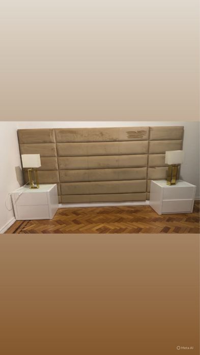 Vande - se cabeceira + 2 abajur e 2 mesas de cabeceira