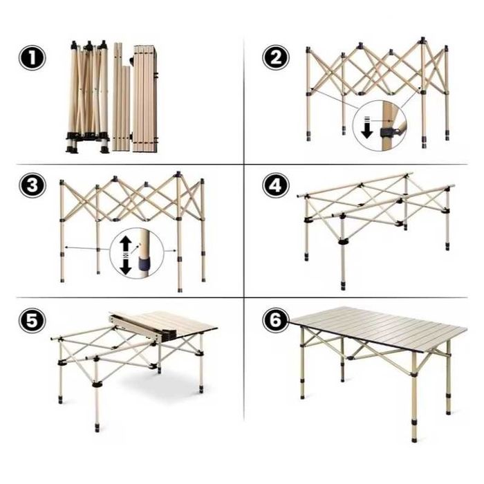 Składany stół cateringowy turystyczny piknikowy 95 x 56 cmbeżowy SC09K