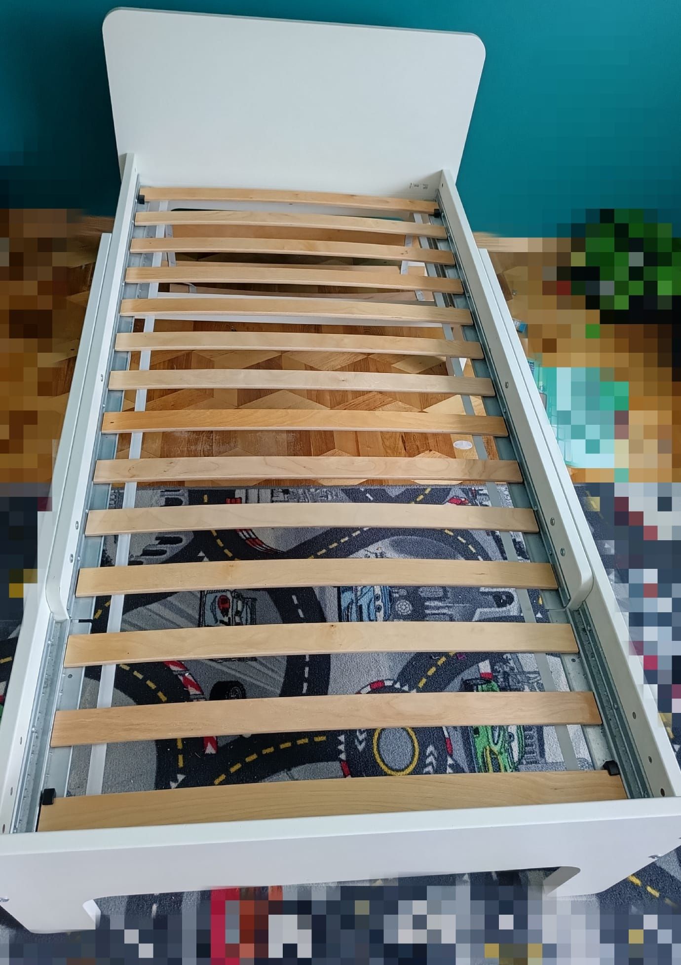 IKEA SLAKT Rozsuwane łòżko dla dziecka z dnem z listew 90x135/170/200