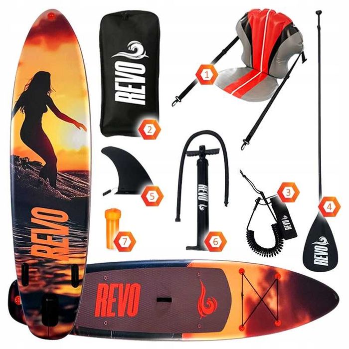 Deska SUP pompowana 320 cm z siedziskiem, wiosłem i akcesoriami