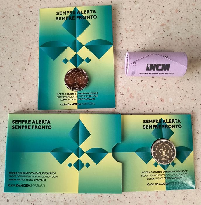 Moedas PROOF  BNC e corrente " Sempre alerta. Sempre PRONTO"