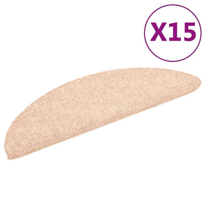 vidaXL Samoprzylepne nakładki na schody, 15 szt., 56x17x3 cm, kremowe