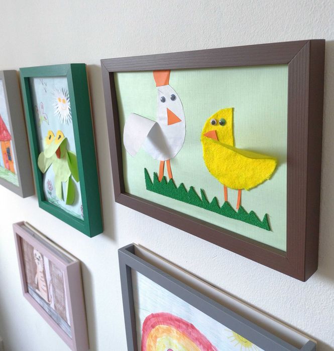 Ramka na rysunki dziecka A4 prace 3D Obrazki zdjęcia BIAŁA PIONOWA