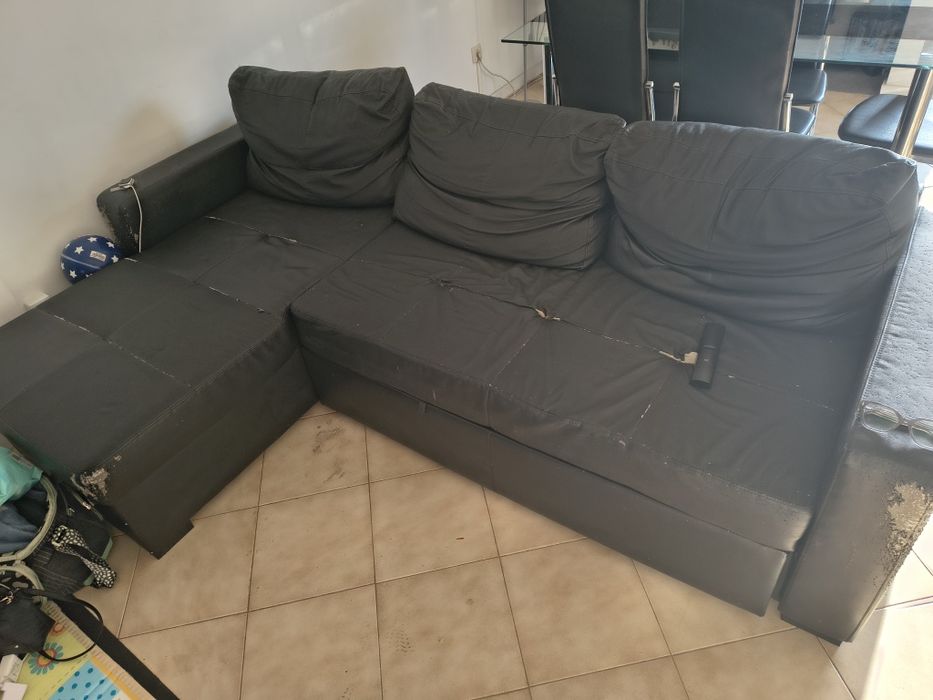 Sofá cama 3 lugares  com baú 3