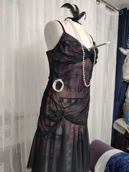 Strójprzebranie lata 20-te sukienka dodatki rozmiar M