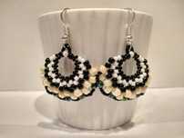 Biżuteria handmade - kolczyki wachlarze (koraliki, beading)