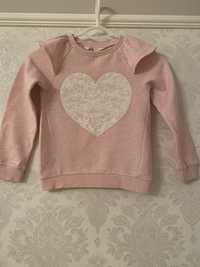H&M różowa bluza falbanki  4-6 lat