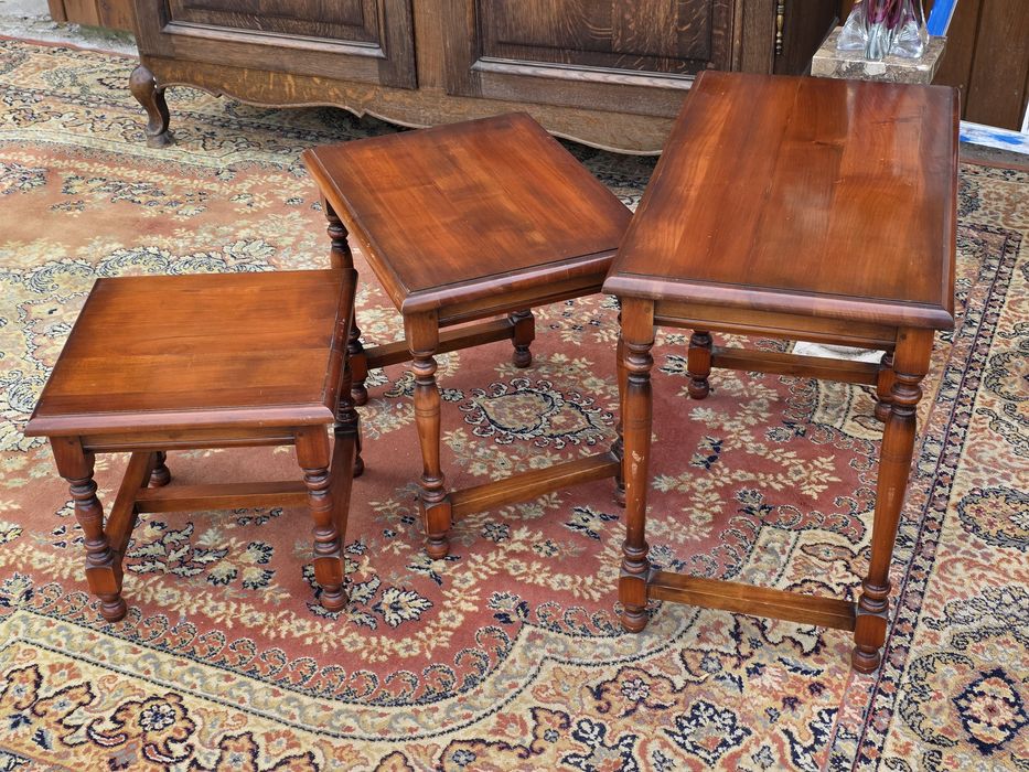 Stoliki 3 szt trojak drewniane wiśniowe #1724 Stylowy Węgrów