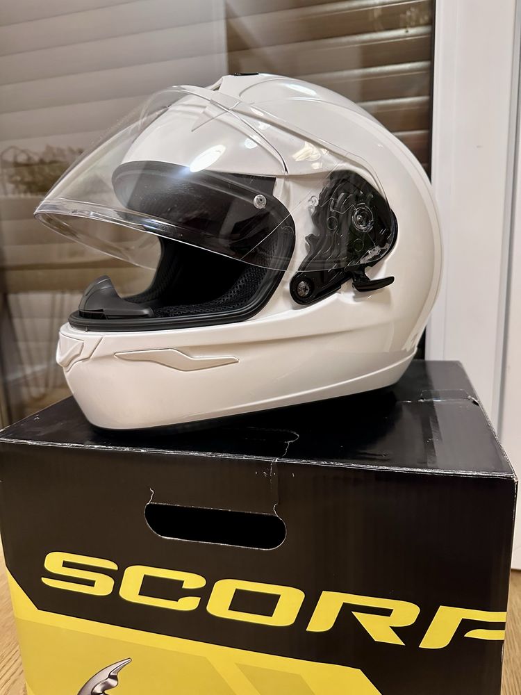 Kask Scorpion EXO-390 bialy stan bdb rozmiar S