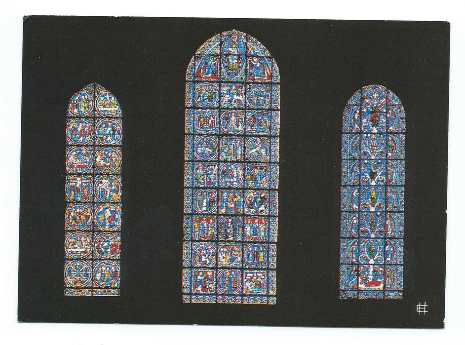 Pocztówka Francja - witraże w Chartres - z obiegu 6